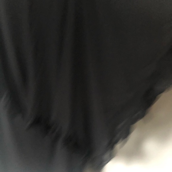 ❤️XSCAPE Black Ruffle Edge Sheer Cape Mini Dress Size 6 - Picture 3 of 8